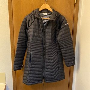 Black Columbia Omni heat thin puffer jacket
